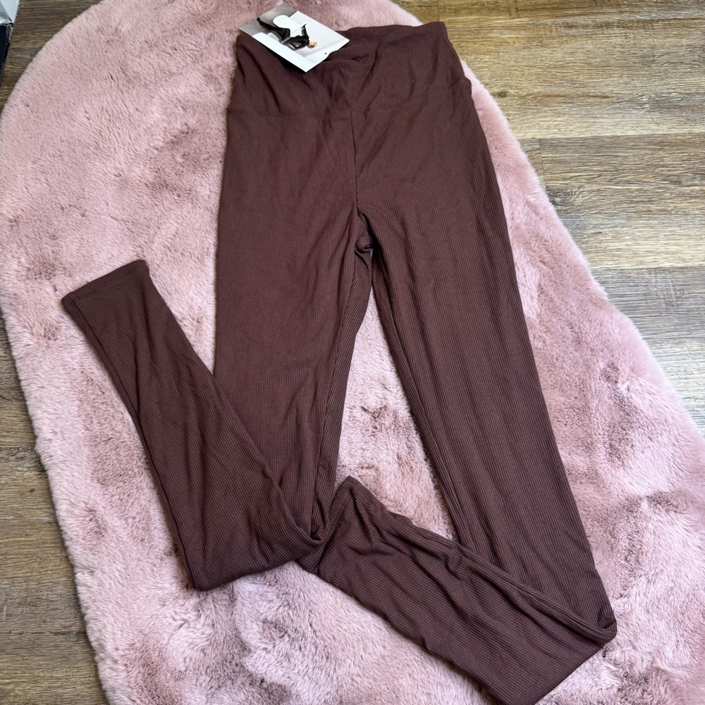 naked wardrobe Brown Ribbed Leggings